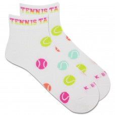 K. Bell Women's Tennis Takes Balls Ankle Socks 1 Pair, White, Women's 9-11