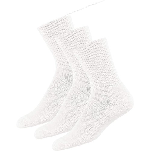 Thorlo Womens Diabetic Moderate Cushion Crew 3 Pair Pack, White, Large