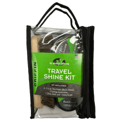 Griffin Travel Shoe Shine Kit - Includes Black Shoe Polish, Brown Shoe Polish, Sponge Applicators, Shoe Shine Cloth, and Shoe Shine Brush - Made in the USA Griffin Travel Shoe Shine Kit - Includes Black Shoe Polish, Brown Shoe Polish, Sponge Applicators, Shoe Shine Cloth, and Shoe Shine Brush - Made in the USA
