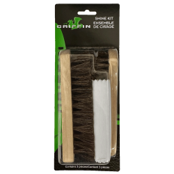 Griffin Shoe Care - 3-Piece Shine Kit - Horsehair Shine Brush, Polish Applicator, Shine Cloth - Premium Shoe Shine Kit Griffin Shoe Care - 3-Piece Shine Kit - Horsehair Shine Brush, Polish Applicator, Shine Cloth - Premium Shoe Shine Kit
