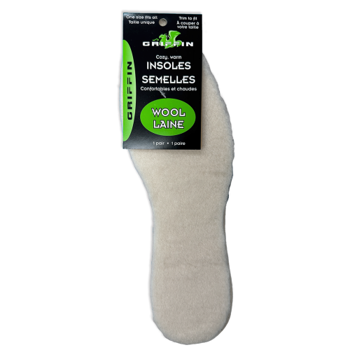 Griffin Wool Insoles 1 Pair, One Size Fits All, Trim to Fit Griffin Wool Insoles 1 Pair, One Size Fits All, Trim to Fit