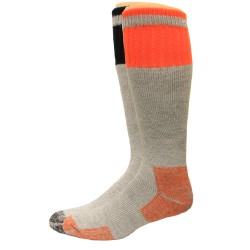 Carolina Ultimate Men's Crew Work Sock 2 Pair, Orange/Black, Men's 10-13