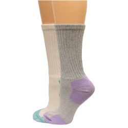Carolina Ultimate Ladies Crew Work Socks 2 Pair, White/Mint/Grey/Lilac, Women's 6-9