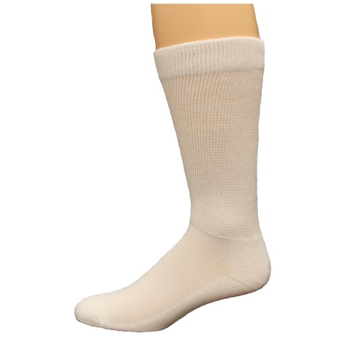 Carolina Ultimate Men's Non-Binding Ultra-Dri Crew Socks 2 Pair, White, Men's 9-13