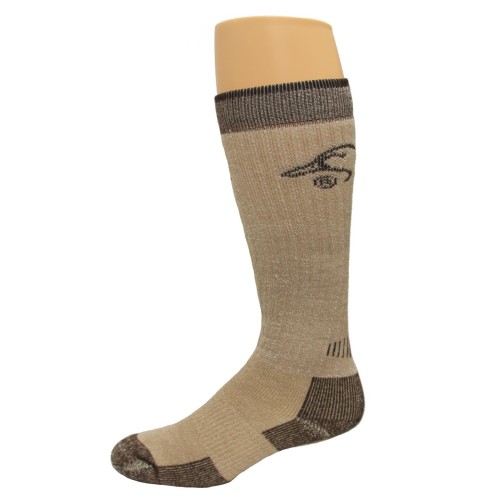 Ducks Unlimited All Season Merino Wool Boot Socks, 1 Pair, Brown, Medium, W 6-9 / M 4-9