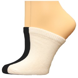FeetPeople Premium Clog Socks 2 Pair, Black/White