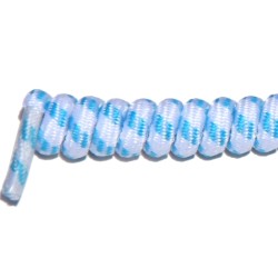 FeetPeople Curly Laces, White/Skyblue