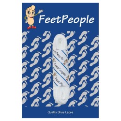 FeetPeople Flat Dress Laces, White FeetPeople Flat Dress Laces, White