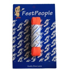 FeetPeople Flat Laces For Boots And Shoes, Neon Orange