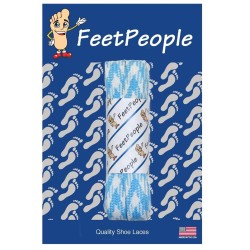 FeetPeople Glow Flat Laces, Carolina Blue Argyle