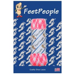 FeetPeople Glow Flat Laces, Neon Pink Argyle
