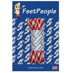 FeetPeople Glow Flat Laces, Red Argyle