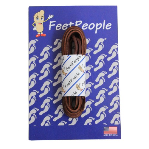 FeetPeople Leather Shoe/Boot Laces, Burgundy Alum