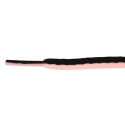 FeetPeople High Quality Oval Laces, Black / Pink Stripe
