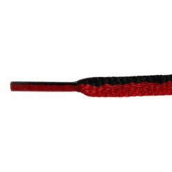 FeetPeople High Quality Oval Laces, Black / Red Stripe