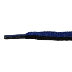 FeetPeople High Quality Oval Laces, Black / Royal Stripe