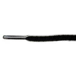 FeetPeople High Quality Oval Laces, Black / White Pipe