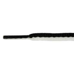 FeetPeople High Quality Oval Laces, Black / White Stripe