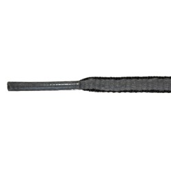 FeetPeople High Quality Oval Laces, Grey / Black Pipe