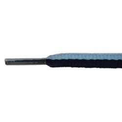 FeetPeople High Quality Oval Laces, Navy / Carolina Blue Stripe