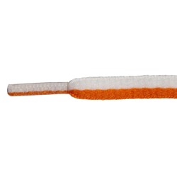 FeetPeople High Quality Oval Laces, White / Orange Stripe