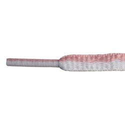 FeetPeople High Quality Oval Laces, White / Pink Stripe