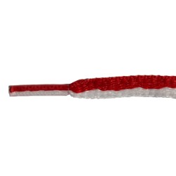 FeetPeople High Quality Oval Laces, White / Red Stripe