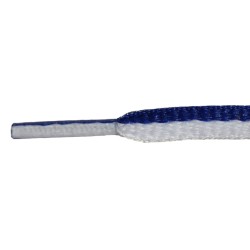 FeetPeople High Quality Oval Laces, White / Royal Stripe
