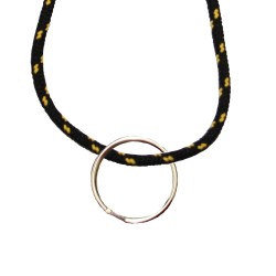 FeetPeople Round Lace Key Chain, Black With Gold Chip FeetPeople Round Lace Key Chain, Black With Gold Chip