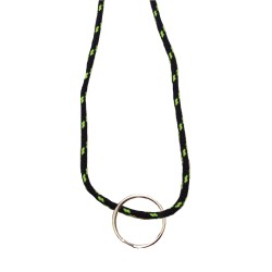 FeetPeople Round Lace Key Chain, Black With Neon Yellow Chip FeetPeople Round Lace Key Chain, Black With Neon Yellow Chip