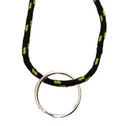 FeetPeople Round Lace Key Chain, Navy With Neon Green Chip FeetPeople Round Lace Key Chain, Navy With Neon Green Chip