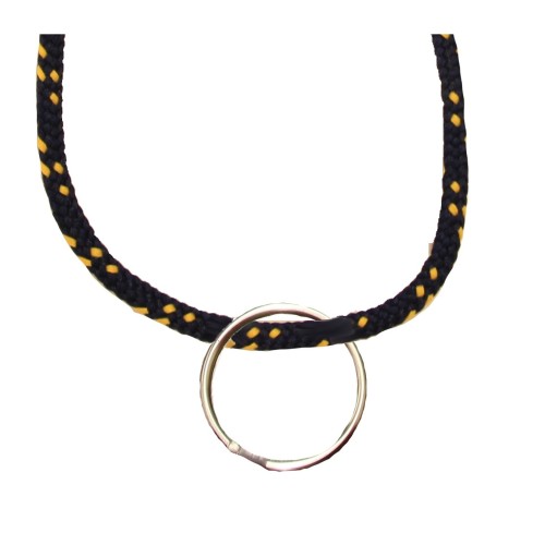 FeetPeople Round Lace Key Chain, Navy With Yellow Chip FeetPeople Round Lace Key Chain, Navy With Yellow Chip