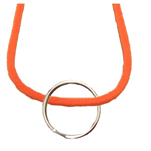 FeetPeople Round Lace Key Chain, Neon Orange