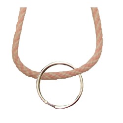 FeetPeople Round Lace Key Chain, Pink And White Stripe FeetPeople Round Lace Key Chain, Pink And White Stripe
