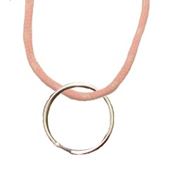 FeetPeople Round Lace Key Chain, Pink With White Chip FeetPeople Round Lace Key Chain, Pink With White Chip