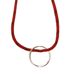 FeetPeople Round Lace Key Chain, Red With Green Chip FeetPeople Round Lace Key Chain, Red With Green Chip