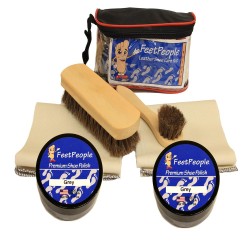 FeetPeople Deluxe Leather Care Kit with Travel Bag, Grey FeetPeople Deluxe Leather Care Kit with Travel Bag, Grey