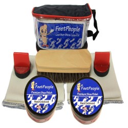 FeetPeople Premium Leather Care Kit with Travel Bag, Red/Oxblood