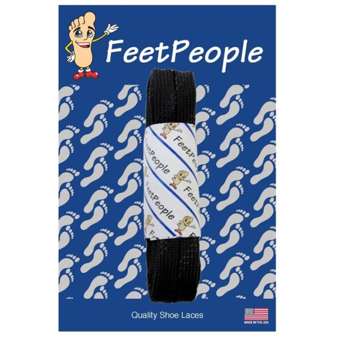 FeetPeople Strong Flat Laces, Black Reinforced w/ Black Kevlar FeetPeople Strong Flat Laces, Black Reinforced w/ Black Kevlar