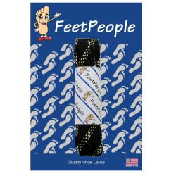 FeetPeople Strong Flat Laces, Black Reinforced w/ Natural Kevlar
