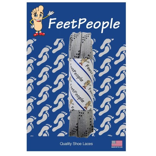 FeetPeople Strong Flat Laces, Gray Reinforced w/ Black Kevlar FeetPeople Strong Flat Laces, Gray Reinforced w/ Black Kevlar