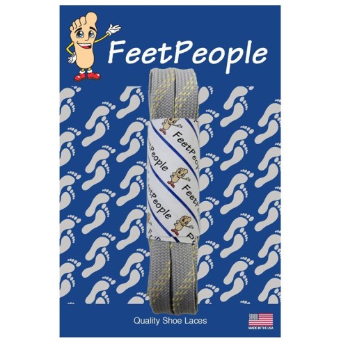 FeetPeople Strong Flat Laces, Gray Reinforced w/ Natural Kevlar FeetPeople Strong Flat Laces, Gray Reinforced w/ Natural Kevlar