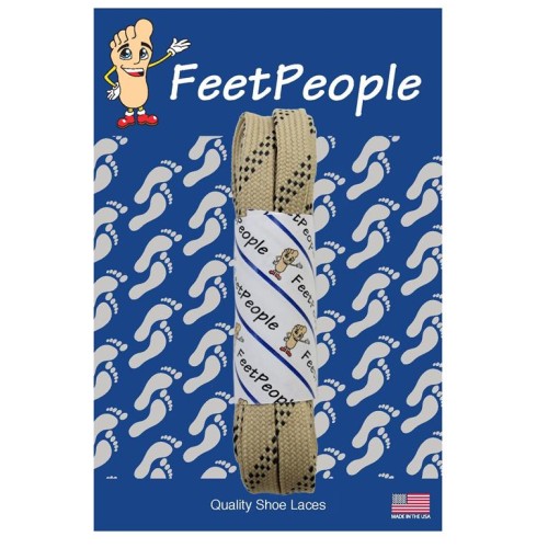 FeetPeople Strong Flat Laces, Tan Reinforced w/ Black Kevlar FeetPeople Strong Flat Laces, Tan Reinforced w/ Black Kevlar