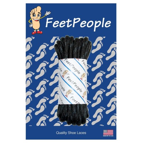 FeetPeople Strong Round Laces, Black Reinforced w/ Black Kevlar FeetPeople Strong Round Laces, Black Reinforced w/ Black Kevlar