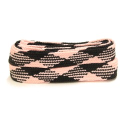 FeetPeople High Quality Fat Laces For Boots And Shoes, Pink/Black Argyle