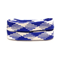 FootGalaxy High Quality Fat Laces For Boots And Shoes, Royal-White-Argyle