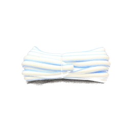 FootGalaxy Oval Laces For Boots And Shoes, White with Carolina Blue Pipe