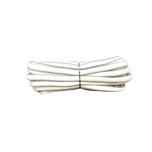 FootGalaxy Oval Laces For Boots And Shoes, White with Grey Pipe