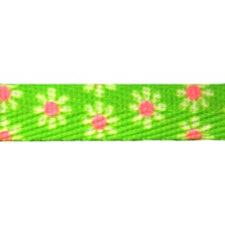 FootGalaxy Green with Flowers Printed Shoe Laces