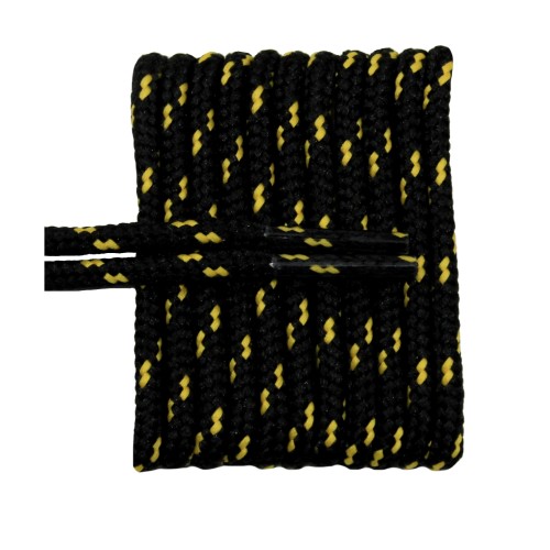 FootGalaxy High Quality Round Laces For Boots And Shoes, Black With Gold Chip FootGalaxy High Quality Round Laces For Boots And Shoes, Black With Gold Chip
